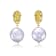 Coin-Shaped Freshwater Pearl Drop Earrings In 14K Gold Over Sterling Silver