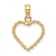 10K Yellow Gold 3D Textured Rope Heart Charm