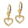 14K Yellow Gold and Rhodium Over 14K Yellow Gold Diamond-Cut Heart
Dangle Earrings