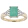 Emerald And White Zircon Ring In 18K Gold Over Sterling Silver 1.65ctw