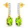 1.26ctw 14K Yellow Gold Oval Green Peridot and White Diamond Halo Earrings
