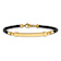 14K Yellow Gold Polished Bar Leather Bracelet