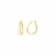 14K Yellow Gold Over Sterling Silver Double Hoop Enamel Earrings in White