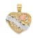 14k Tri-color Gold Polished Grandma Heart Pendant