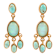 Barse Jewelry Aurora Blue Opal Post Chandelier Golden Earrings