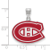 Rhodium Over Sterling Silver NHL LogoArt Montreal Canadiens Enamel Pendant