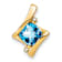 10k Yellow Gold 1.25 cttw Swiss Blue Topaz and Accent Diamond Pendant