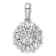 Rhodium Over 14K White Gold Lab Grown Diamond Halo Pendant 0.50ctw