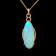 Ethiopian Opal Pear Shape Cabochon and Round Diamond 14K Yellow Gold
Pendant with Chain, 15.90ctw