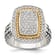 Sterling Silver Antiqued with 14K Accent Diamond Ring
