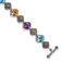 Sterling Silver with 14K Gold Over Sterling Silver Accent Oxidized Multi
Gemstone 8.25-inch Bracelet