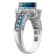 Sterling Silver Pear Shape London Blue Topaz and Lab Created White
Sapphire Ring 3.2ctw