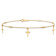10k Yellow Gold Polished and Textured Cross Charm Cable Link Anklet