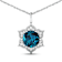 2.05ctw 14K White Gold Blue London Blue Topaz and White Diamond Pendant
with 18 inch Cable Chain