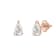 White Cubic Zirconia 14k Rose Gold Studs With Velvet Gift Box 0.50ctw