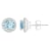 6mm Round Aquamarine 1/5 ctw Diamond Rhodium Over Sterling Silver Halo
Stud Earrings