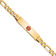 14k Yellow Gold Medical Red Enamel Flat Figaro Link ID Bracelet