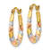 14k Yellow Gold and Rhodium Over 14k Yellow Gold Diamond-Cut 5/8"
Scalloped Hoop Earrings