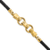 14k Yellow Gold Polished Fancy Link Leather Bracelet