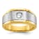 10K Two-tone Yellow and White Gold Men's Polished and Satin Diamond Ring 0.25ctw
