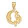 14k Yellow Gold Angel, Moon and Star Pendant