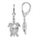 Rhodium Over Sterling Silver 3D Moveable Turtle Leverback Earrings