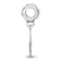 Rhodium Over Sterling Silver LogoArt Delta Zeta Vertical Letters on
Heart Bead