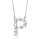 Initial P Mixed Cut CZ Pendant Necklace In Sterling Silver 18 Inch