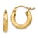 14k Yellow Gold Satin and Diamond-Cut 9/16" Round Hoop Earrings