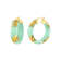 14K Yellow Gold Over Sterling Silver Mini Gold Leaf Acrylic Hoops in
Mint Green