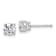 Rhodium Over 14K White Gold 1ct. 5.0mm Round G H I True Light Moissanite Earrings
