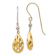 14k Two-tone Diamond-Cut and Brushed Moveable Teardrop Dangle Earrings