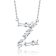 Initial Z Mixed Cut CZ Pendant Necklace In Sterling Silver 18 Inch