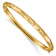 14k Yellow Gold 4.75mm Brushed and Diamond-Cut Fancy Hinged Bangle Bracelet