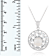 8-9mm Button White Cultured Freshwater Pearl and CZ Rhodium Over
Sterling Silver Pendant