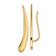 14k Yellow Gold 1 1/8" Polished Pointed Ear Climber Earrings