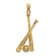 14k Yellow Gold 2D Textured Baseball Bats and Ball Charm