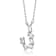 Initial J Mixed Cut CZ Pendant Necklace In Sterling Silver 18 Inch