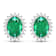 2.0ctw 14K White Gold  Zambian Green Emerald and White Diamond Halo Earrings