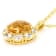 Citrine And White Zircon Pendant Necklace In 18K Gold Over Sterling
Silver 5.73ctw