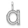 14K White Gold Diamond Lower Case Letter A Initial Pendant
