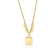 Lock And Beaded Accents Pendant Necklace In 14K Gold Over Brass