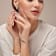CZ Corsage Flower Cluster Stud Earrings In 14K Gold Over Sterling Silver