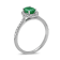 1.15ctw Emerald and Diamond Engagement Ring in 14k White Gold