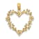 10K Yellow Gold Cut-Out Textured Floral Heart Charm