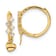 14K Yellow Gold Cubic Zirconia Heart Dangle Hinged Hoop Earrings