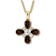 Smoky Quartz and White Topaz 14K Yellow Gold Over Sterling Silver Four
Clover Pendant with Chain
