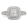 Rhodium Over 14K White Gold Diamond Cluster Engagement Ring 0.67ctw