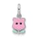 Rhodium Over Sterling Silver Pink and Green Enamel Tulip Children's Pendant