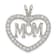 Rhodium Over Sterling Silver Cubic Zirconia Open Heart MOM Pendant